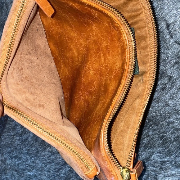 Anthropologie brown zipper pull pouch bag - Picture 10 of 17